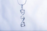 DNA Necklace, double helix pendant for genetic industry gift, sterling silver handmade Necklace science genetics jewelry