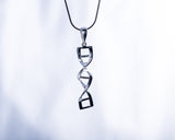 DNA Necklace, double helix pendant for genetic industry gift, sterling silver handmade Necklace science genetics jewelry