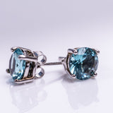 London blue silver studs, March birthday gift, Pisces gift