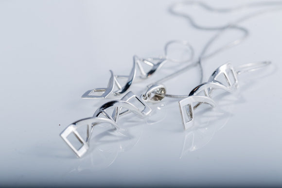 DNA jewelry set, Double Helix necklace and earrings, Science gift, family heritage gift