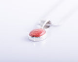 Orange-Red Coral Drop Pendant: Handmade Sterling Silver Jewelry