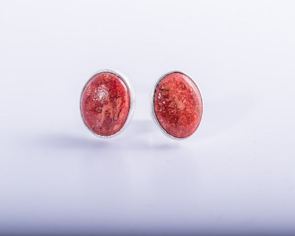 Coral earrings sterling silver, gift for her