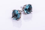 London blue silver studs, March birthday gift, Pisces gift