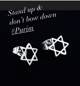 Shana tova, Star of David stud earrings, Hanukkah earrings