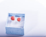 Coral earrings sterling silver, gift for her