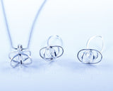 Atom jewelry set, science gift, Sterling silver pendant and earring, handmade jewelry