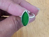 Green Sea Glass Ring: Handmade Sterling Silver Solitaire, Size 5