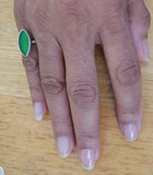 Green Sea Glass Ring: Handmade Sterling Silver Solitaire, Size 5