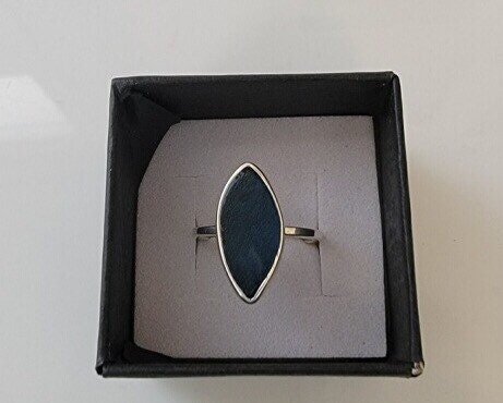 Blue sea glass ring, pinky size 5 ring, handmade solitaire, beach lovers gift