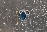 Blue sea glass ring, pinky size 5 ring, handmade solitaire, beach lovers gift