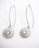 Sterling Silver Crystal Pendant Necklace Dangle Earrings Set Star Fine Jewelry Gift For Her Handmade