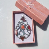 Handmade Sterling Silver Sea Glass Pendant: Teardrop Necklace