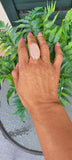 Pink Rose Quartz Sterling Silver Ring: Handmade Statement Jewelry