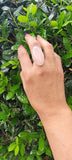 Pink Rose Quartz Sterling Silver Ring: Handmade Statement Jewelry