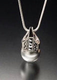 Gray Pearl Pendant Necklace: Marcasite Sterling Silver