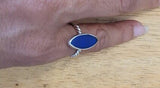 Blue sea glass ring, pinky size 4 and 6 ring, handmade solitaire, beach lovers gift