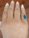 Blue sea glass ring, pinky size 5 ring, handmade solitaire, beach lovers gift