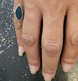 Blue sea glass ring, pinky size 5 ring, handmade solitaire, beach lovers gift