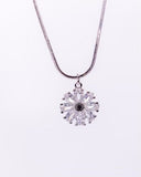 Sterling Silver Crystal Pendant Necklace Dangle Earrings Set Star Fine Jewelry Gift For Her Handmade