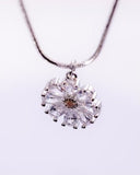 Sterling Silver Crystal Pendant Necklace Dangle Earrings Set Star Fine Jewelry Gift For Her Handmade, Mothers Day Gift