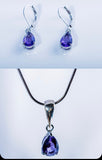 Purple amethyst silver teardrop Necklace, Sterling silver, handmade jewelry, February birthstone, birthday Gift, Mothers Day Gift for her