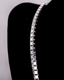 Sterling Silver Herringbone Chain Necklace - Unisex Link, adjustable 16 inch