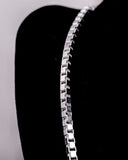 Sterling Silver Box Chain Necklace - Unisex Link