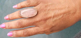 Pink Rose Quartz Sterling Silver Ring: Handmade Statement Jewelry