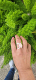 Pink Rose quartz ring, High quality, Handmade statement jewelry set in sterling silver