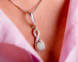 Opal pendant, sterling silver, anniversary gift, October birthstone, gift for her
