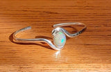 Opal cuff bracelet, sterling silver, Mothers Day Gift for her