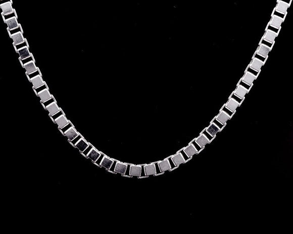 Sterling Silver box chain necklace, unisex link necklace, Men chain