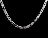 Sterling Silver Herringbone Chain Necklace - Unisex Link, adjustable 16 inch