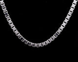 Sterling Silver box chain necklace, unisex link necklace, Men chain