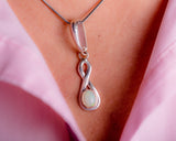 Opal pendant, sterling silver, anniversary gift, October birthstone, gift for her