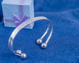 Sterling Silver cuff bracelet, West Indies style sterling silver ball cuff