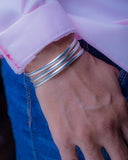 Sterling Silver Cuff Bracelet: Handmade Modern Design, Adjustable