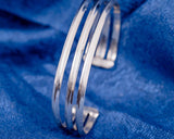 Sterling Silver Cuff Bracelet: Handmade Modern Design, Adjustable