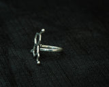 Serotonin Molecule adjustable sterling silver ring, science gift