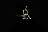 Serotonin Molecule adjustable sterling silver ring, science gift