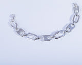 Heavy Sterling Silver Link Bracelet, Gift for Him
