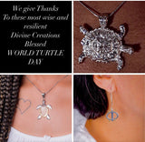 Turtle drop earrings,  turtle gifts, great two tone silver & Gold jewelry, World Turtle Day