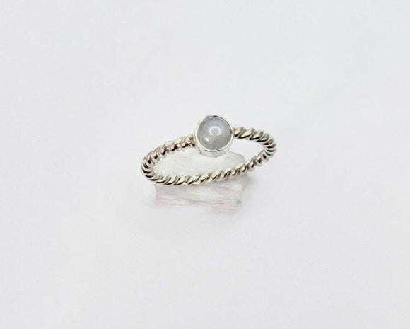 Moonstone ring, gift for new beginnings, dainty sterling silver ring,  handmade jewelry, September birthstone