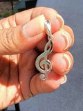 Treble clef Necklace, Music gift. Sterling silver pendant, music note jewelry