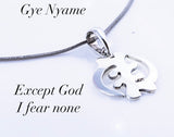 Gye Nyame necklace, Sterling silver adinkra jewelry symbol meaning God is first,  handmade jewelry, spiritual gift  by Chester Allen
