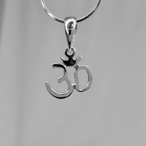 Om pendant, sterling silver, Yoga gift, aUM necklace, meditation jewelry, aum symbol, seed mantra, connects to crown chakra