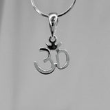 Om pendant, sterling silver, Yoga gift, aUM necklace, meditation jewelry, aum symbol, seed mantra, connects to crown chakra