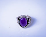 Clinched fist ring, silver signet with amethyst stone representing Unity, struggle, empowerment, unique handmade jewelry