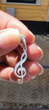 Treble clef Necklace, Music gift. Sterling silver pendant, music note jewelry