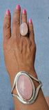 Rose quartz jewelry set 925, perfect gift